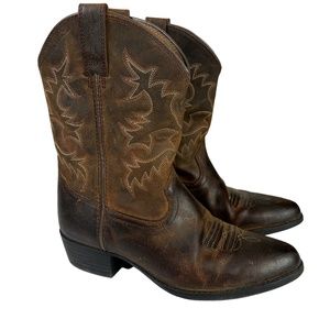 ARIAT KIDS HERITAGE Western Cowboy Cowgirl Brown Genuine Leather Boots sz 3